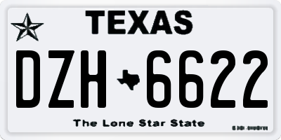 TX license plate DZH6622