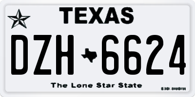 TX license plate DZH6624