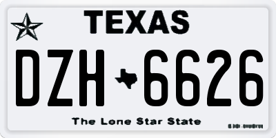 TX license plate DZH6626