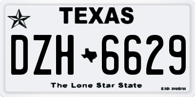 TX license plate DZH6629