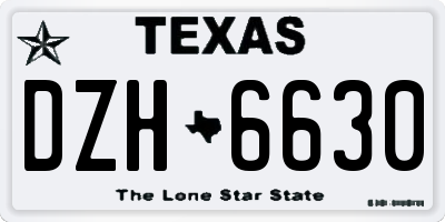 TX license plate DZH6630