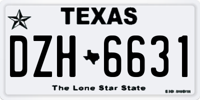 TX license plate DZH6631