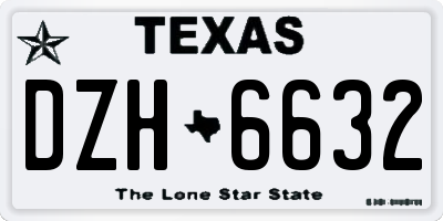 TX license plate DZH6632