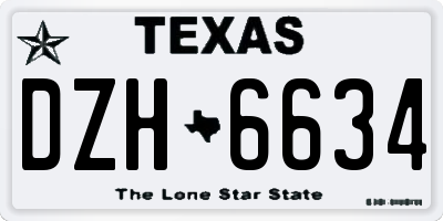 TX license plate DZH6634