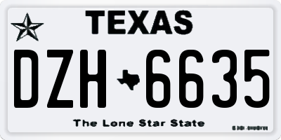 TX license plate DZH6635