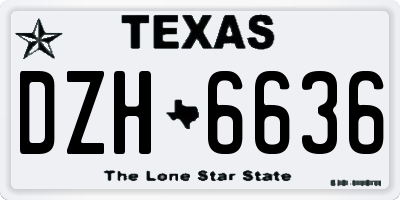 TX license plate DZH6636