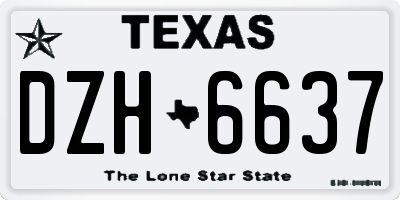 TX license plate DZH6637