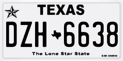 TX license plate DZH6638