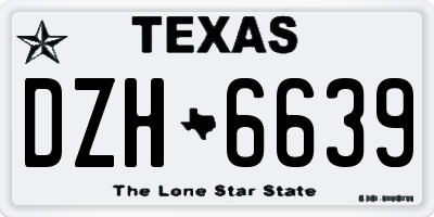 TX license plate DZH6639