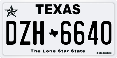 TX license plate DZH6640