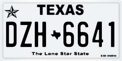 TX license plate DZH6641