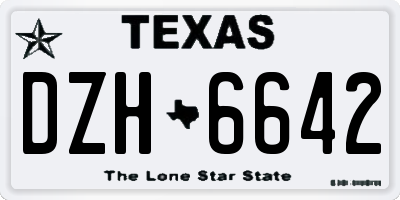 TX license plate DZH6642