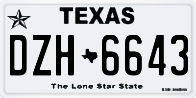 TX license plate DZH6643