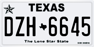 TX license plate DZH6645