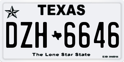 TX license plate DZH6646