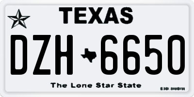 TX license plate DZH6650