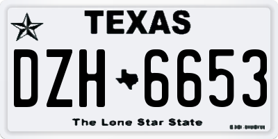 TX license plate DZH6653
