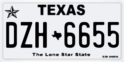 TX license plate DZH6655