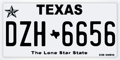 TX license plate DZH6656