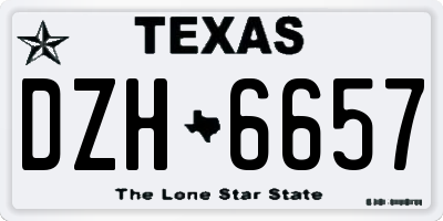 TX license plate DZH6657