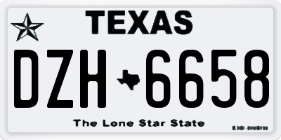 TX license plate DZH6658