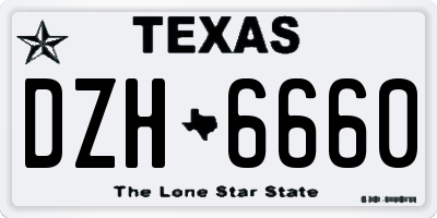TX license plate DZH6660