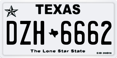 TX license plate DZH6662