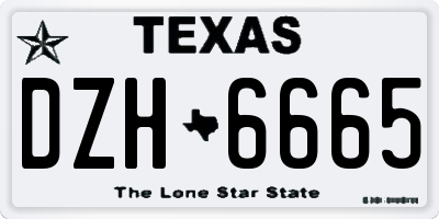 TX license plate DZH6665