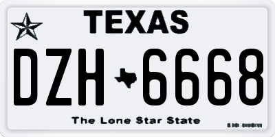 TX license plate DZH6668