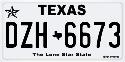 TX license plate DZH6673