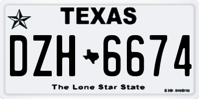 TX license plate DZH6674