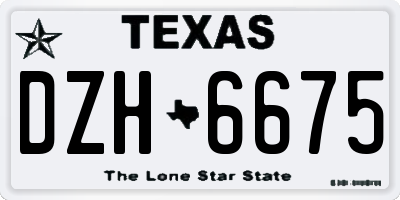 TX license plate DZH6675