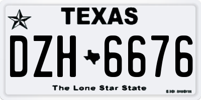 TX license plate DZH6676