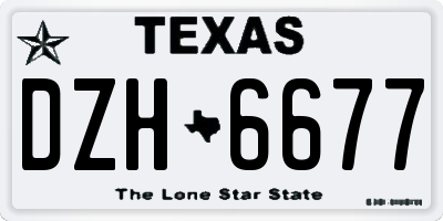 TX license plate DZH6677