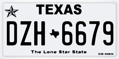 TX license plate DZH6679