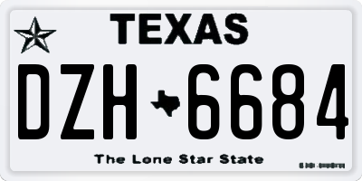 TX license plate DZH6684