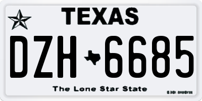 TX license plate DZH6685