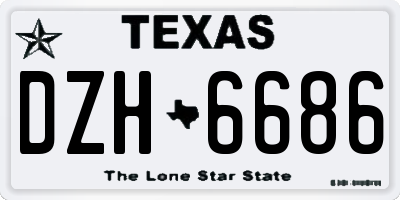 TX license plate DZH6686