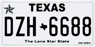 TX license plate DZH6688