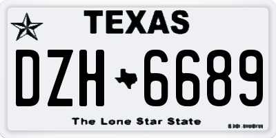 TX license plate DZH6689
