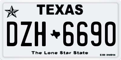 TX license plate DZH6690