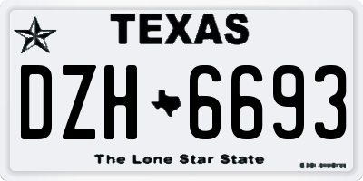 TX license plate DZH6693