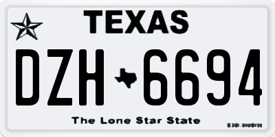 TX license plate DZH6694