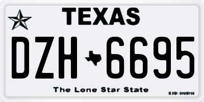TX license plate DZH6695