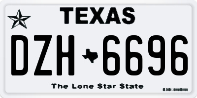 TX license plate DZH6696