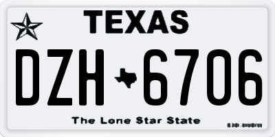 TX license plate DZH6706
