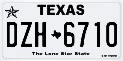 TX license plate DZH6710