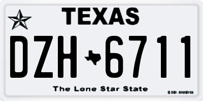 TX license plate DZH6711