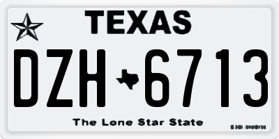 TX license plate DZH6713