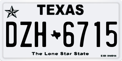 TX license plate DZH6715